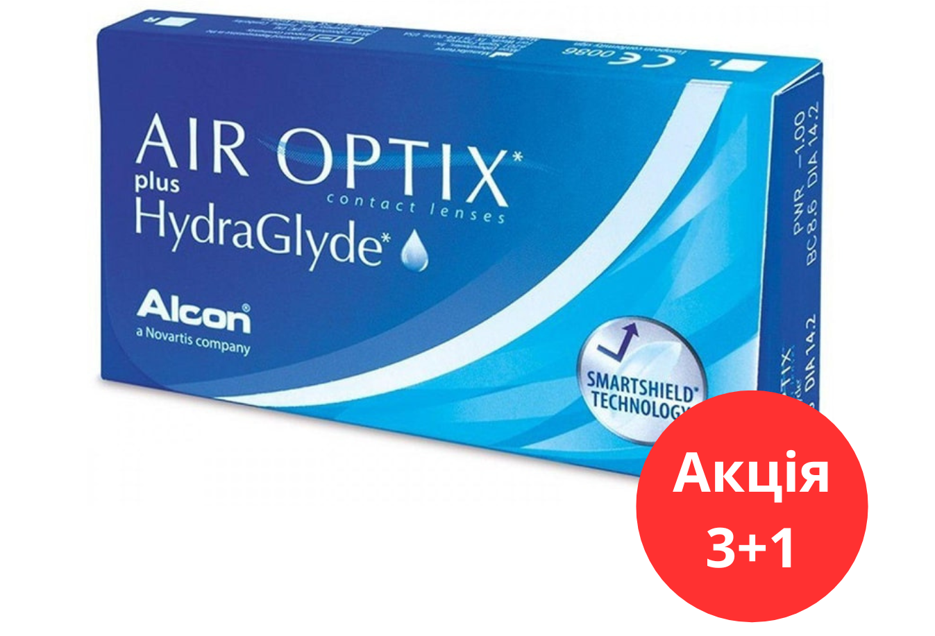 Контактні лінзи AirOptix plus HydraGlyde (штучно) 3+1